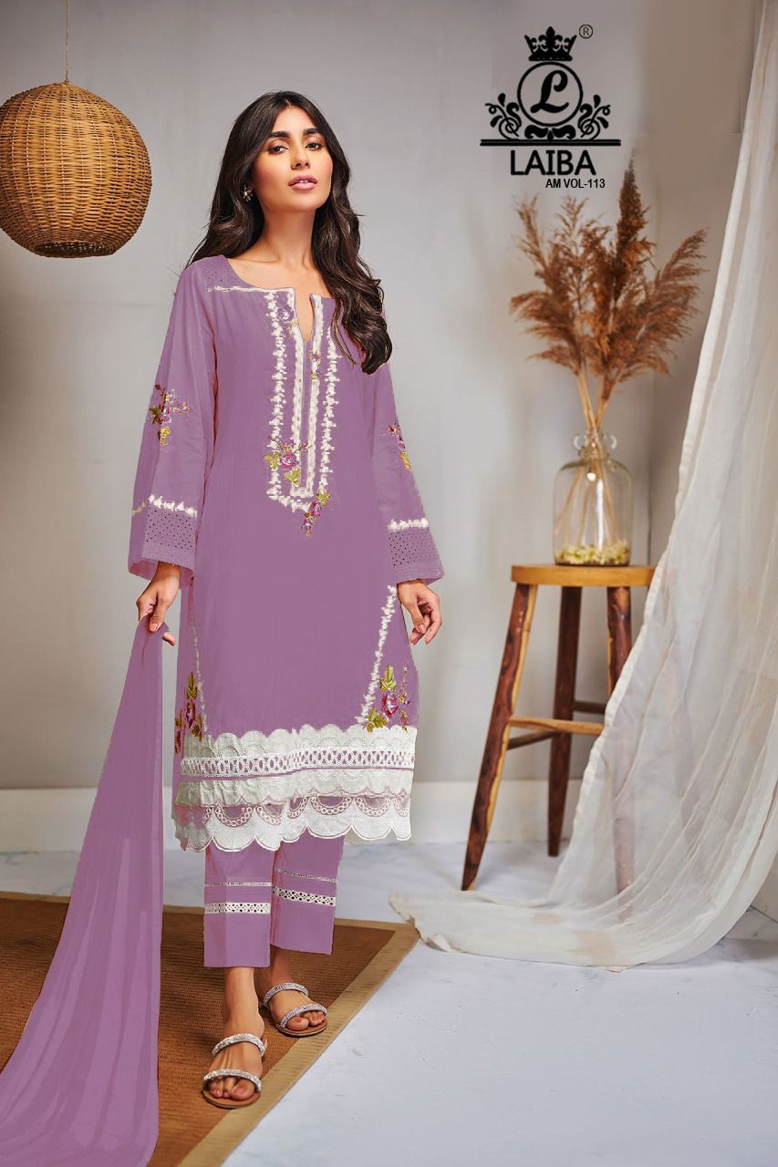 Laiba Am 113 Georgette Fancy Ethnic Wear Ready Made Collection